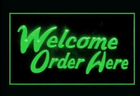 Welcome Order Here LED Neon Sign
